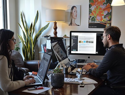 Design team collaborating on a user experience